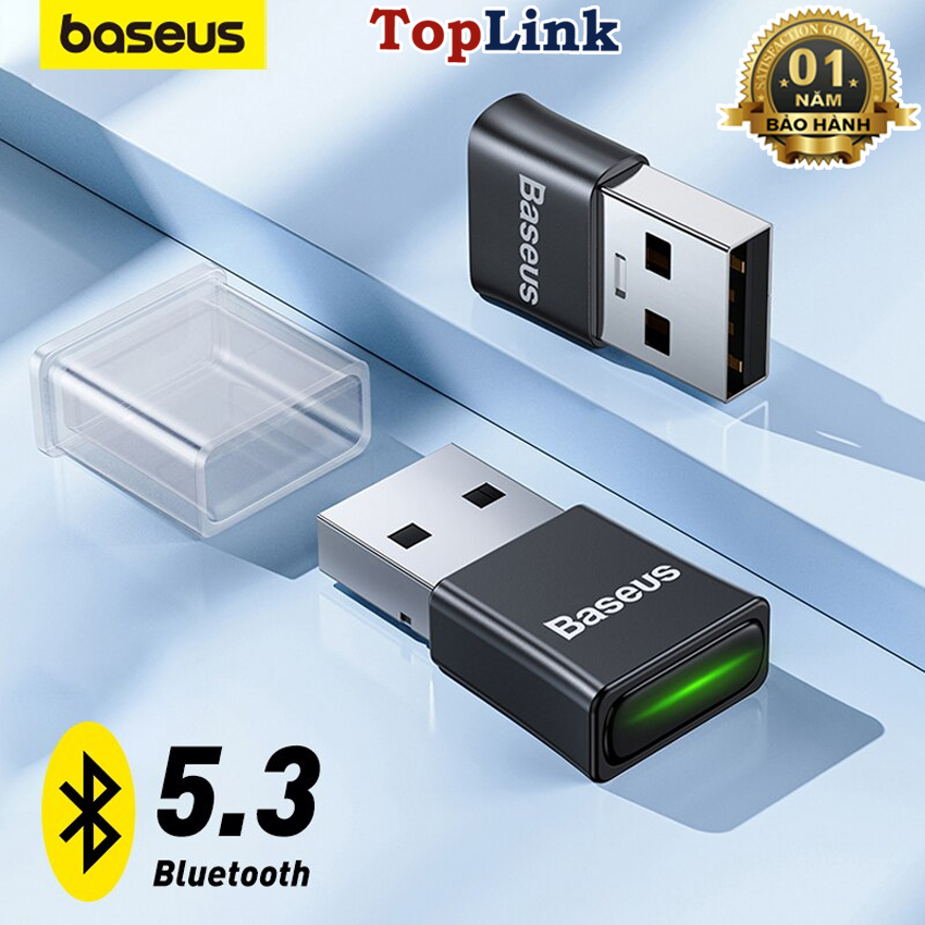 Usb Blueeoth 5.3 Tốc Độ Cao Kết Nối 5 Thiết Bị Cùng Lúc Baseus BA07 Bluetooth Receiver Dùng Cho Win 8.1 Trở Lên - Hàng Chính Hãng