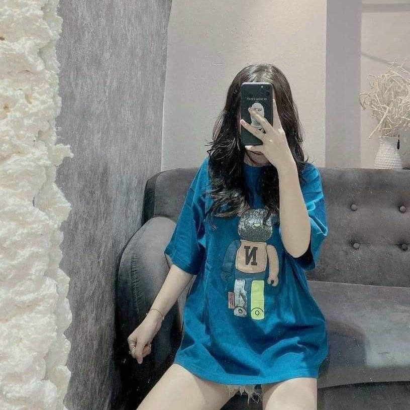 Áo Thun Form Thụng Tay Lỡ In Chú Gấu Hot Hit️Áo Phông Unisex Nữ