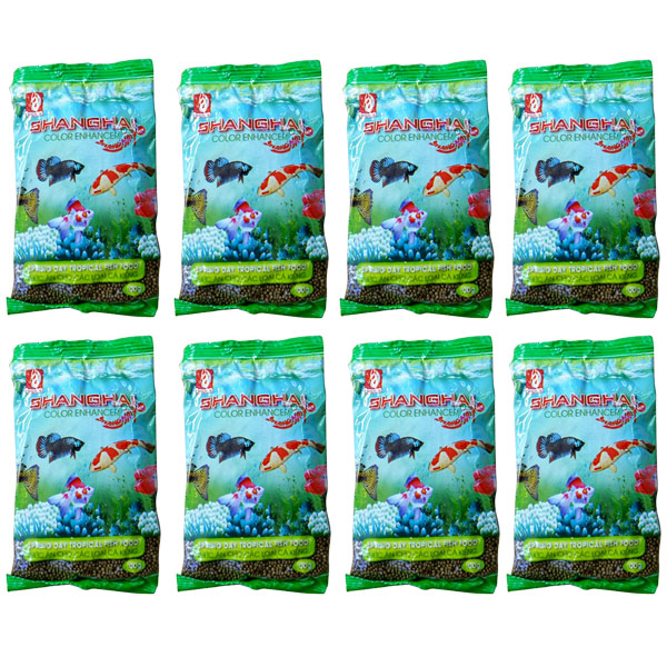 Bộ 8 gói thức ăn nổi cho các loại cá kiểng, cá koi, cá chép coi loại 100gr/gói