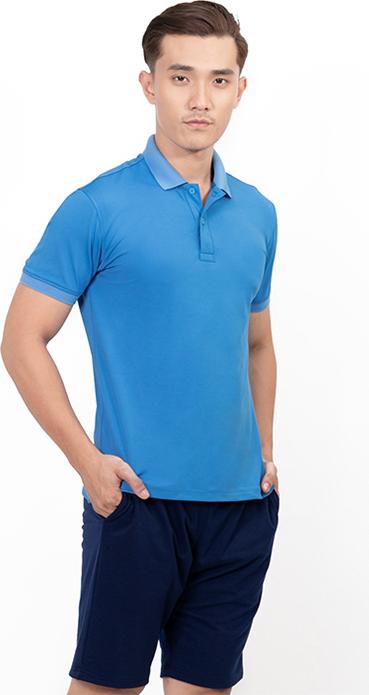 Áo Thun Polo Nam Trơn Novelty NATMMTMPSR200018N - Xanh Coban
