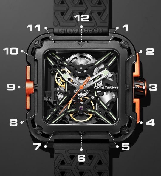 Đồng hồ nam cơ tự động Ciga Design X Cam - Bản quốc tế bảo hành chính hãng 12 tháng, Full VAT