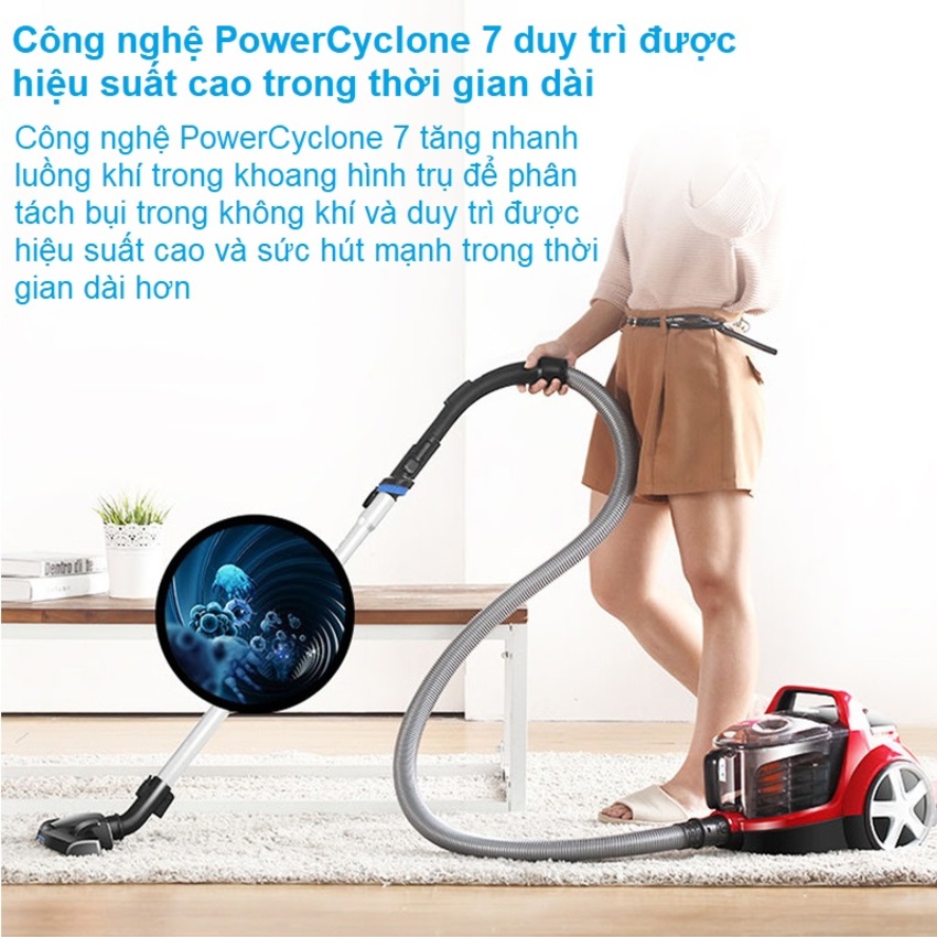 Máy hút bụi Philips PowerPro Active FC8632 Serial 5000 công suất 1700W - Hàng Nhập Khẩu