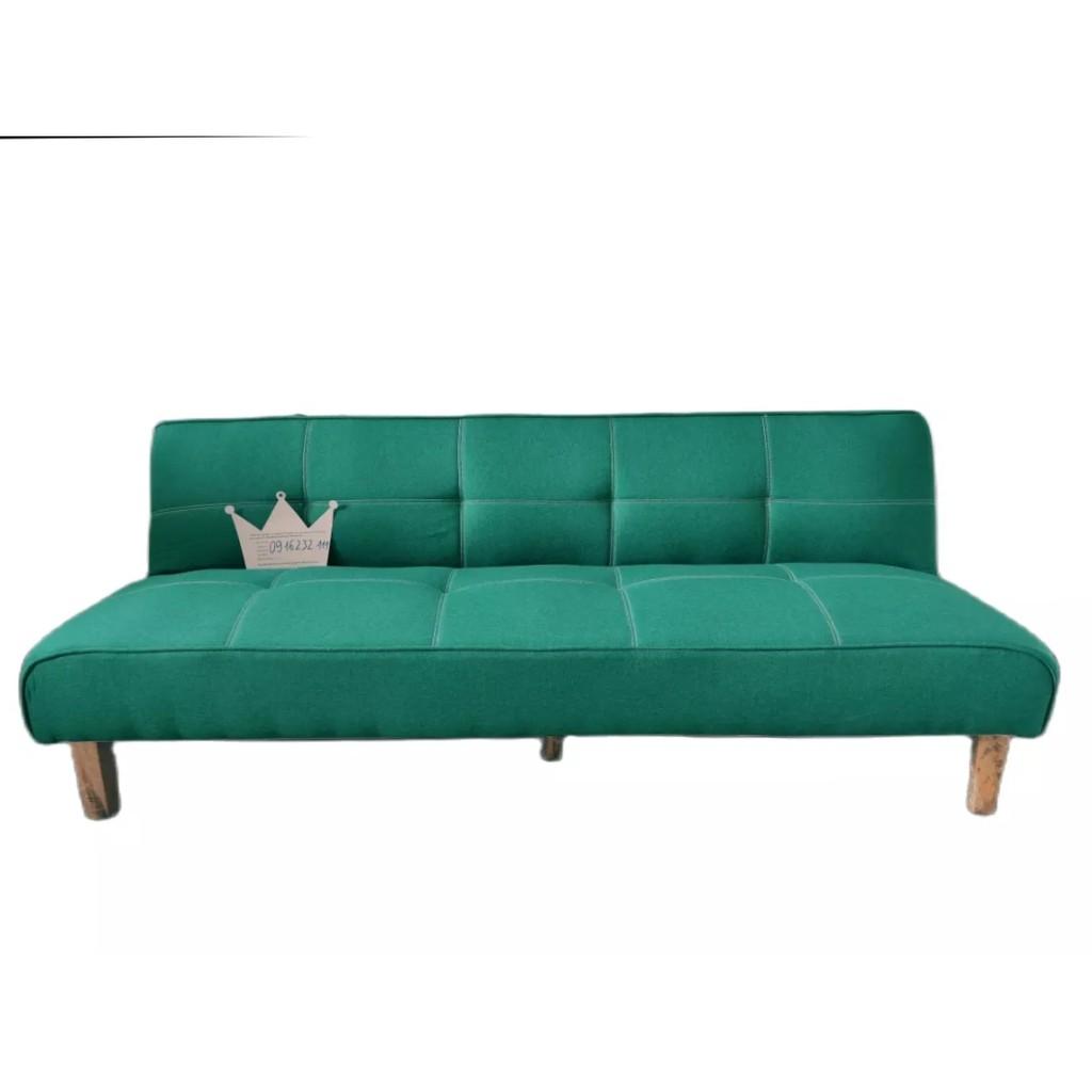 Sofa bed. Ghế giường thông minh. Kích thước 170 x 86 x 38 cm. Màu xanh . Loại 6 chân gỗ