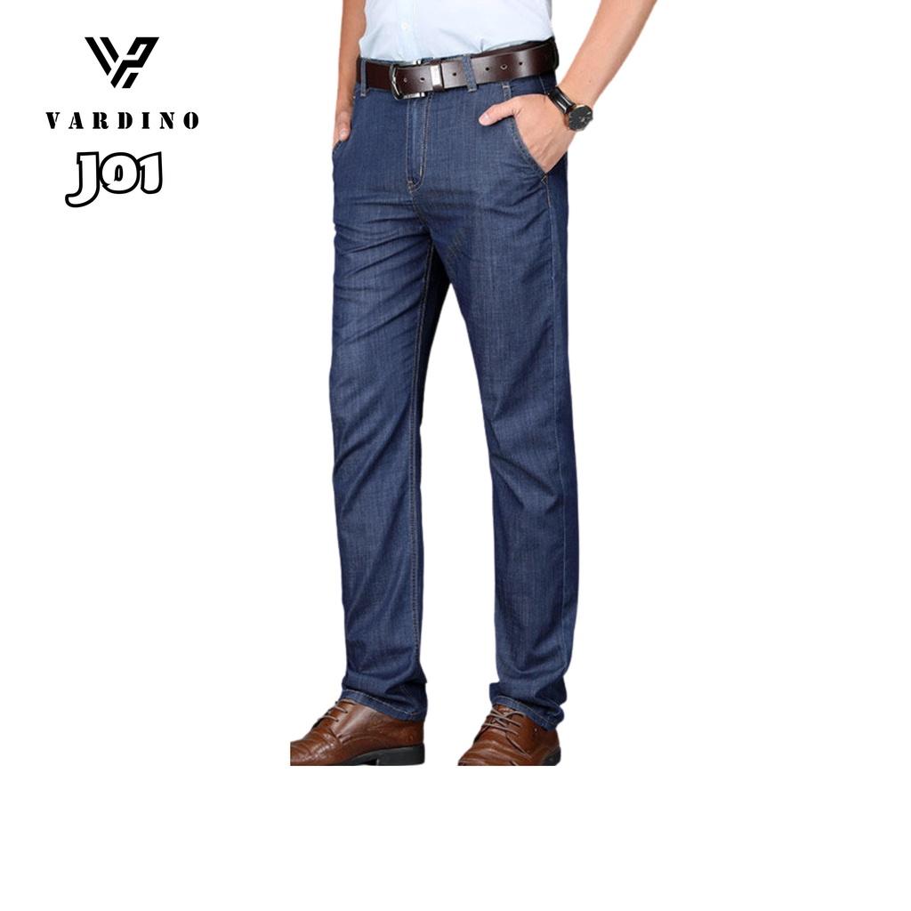 Quần jean nam trung niên Vardino vải mịn lạnh cao cấp nhập khẩu nguyên chiếc kiểu công sở giặt không phai không bai giãn J01, J02
