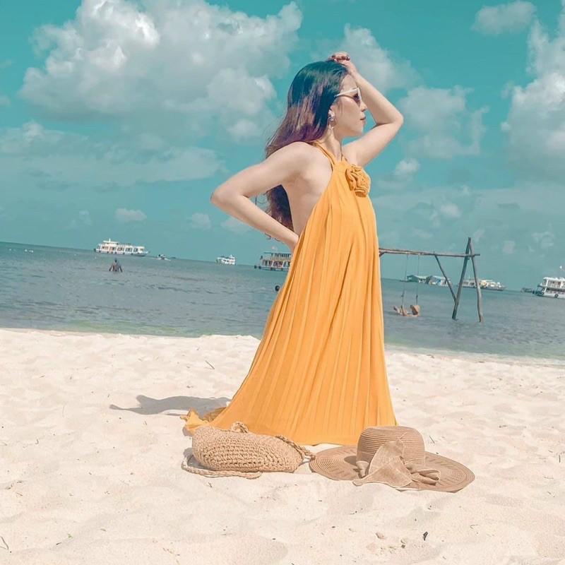 đầm maxi dập ly yếm