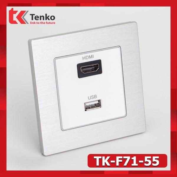 Ổ Cắm HDMI và USB Kéo Dài Âm Tường - Đầu Nối HDMI Và đầu nối USB Âm Tường TK-F71-B-76
