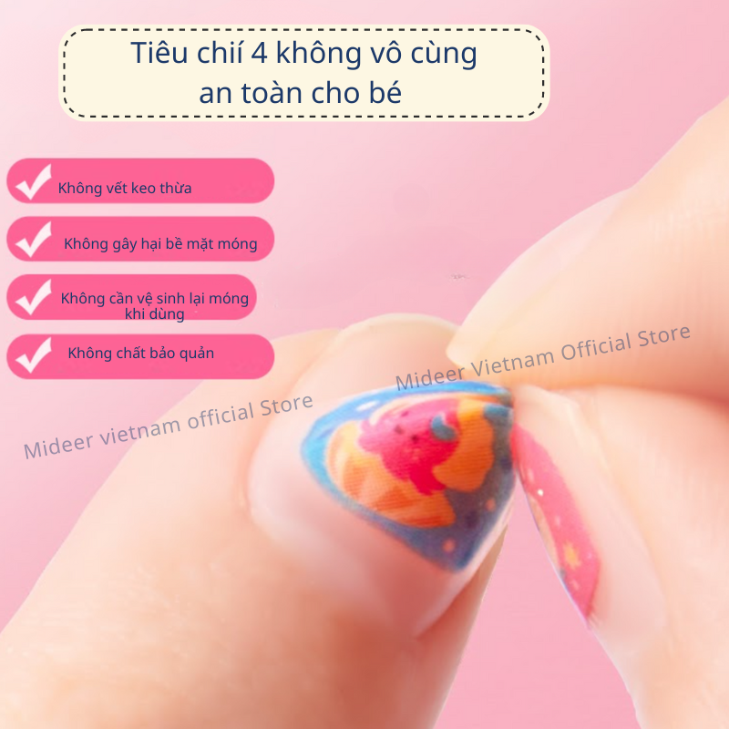 Sticker dán móng tay cho bé Mideer Nail stickers Mideer 2 mẫu miếng dán móng tay giả cho bé gái