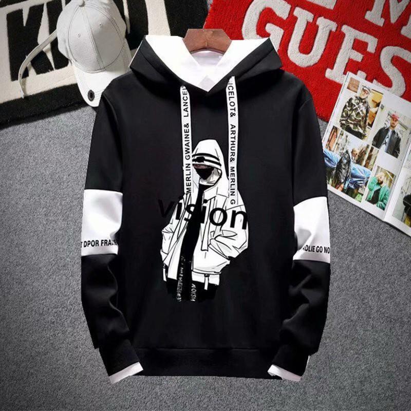 Set áo hoodie tay dài + quần in họa tiết phong cách Âu Mỹ năng động cá tính