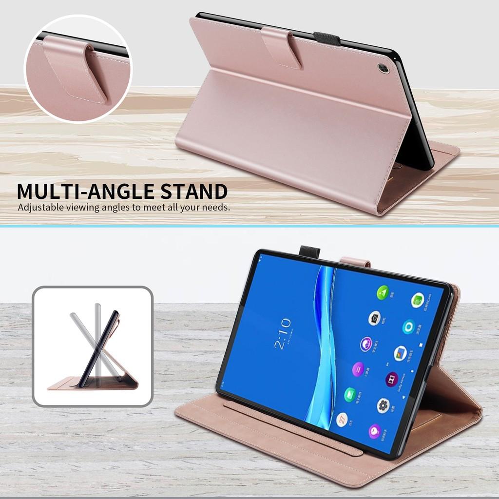 Bao Da Máy Tính Bảng Nắp Lật Bằng Da PU Viền Silicon Mềm Mại Kiêm Ví Và Khe Thẻ Cho Lenovo Tab M8 8.0"