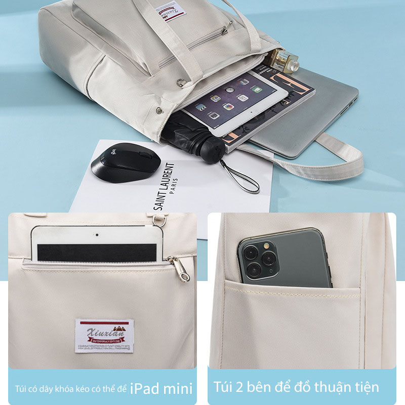 Túi sách công sở nữ cao cấp J.QMEI J003 túi đựng laptop, túi đựng macbook chống sốc chống nước