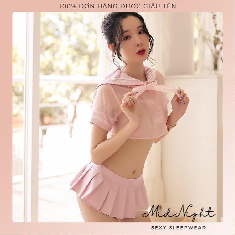 Cosplay Học Sinh Sexy Quyến Rũ Đầy Gợi Cảm Full Phụ Kiện - Bộ Đồ Lót Đồng Phục Cám Dỗ Cho Học Sinh Hư Mid Night Sexy - Màu Đen