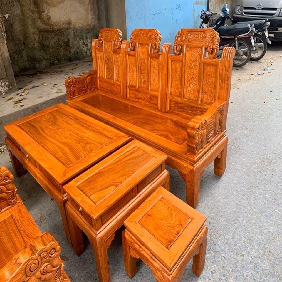 Bàn Ghế Âu Á Tay Voi Đặc Gỗ Gõ Đỏ