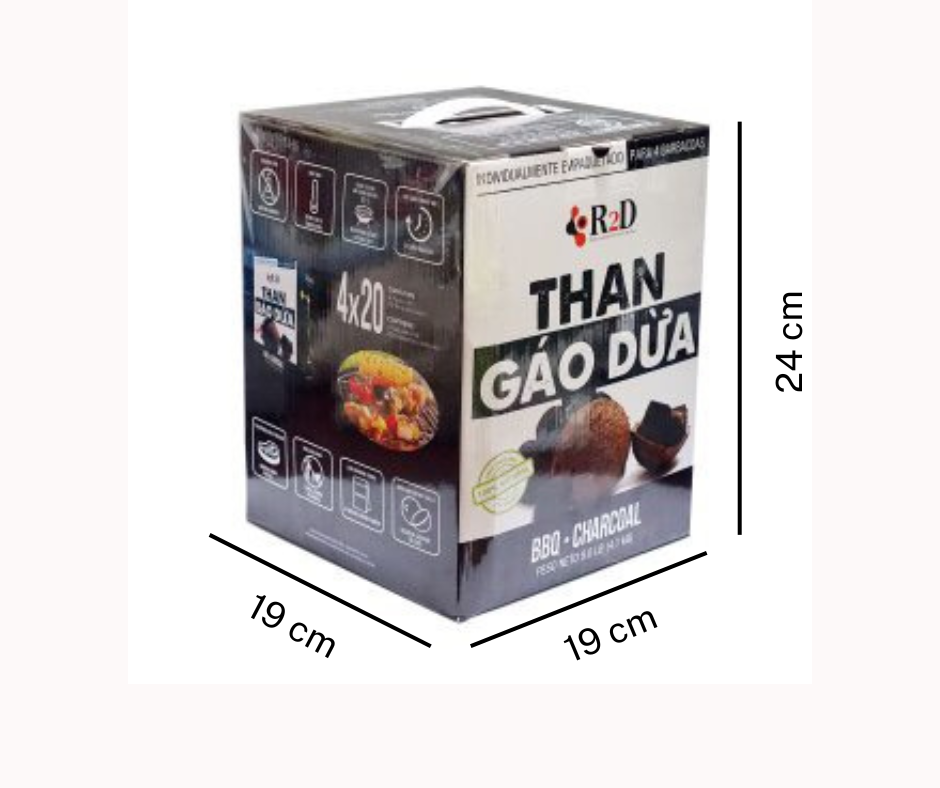 [Mã - 46]THAN GÁO DỪA KHÔNG KHÓI 4KG TỪ THƯƠNG HIỆU R2D, NGUYÊN LIỆU TỰ NHIÊN, LÀNH TÍNH,THAN ĐEN, LỬA ĐỎ, TRO NHƯ THUYẾT