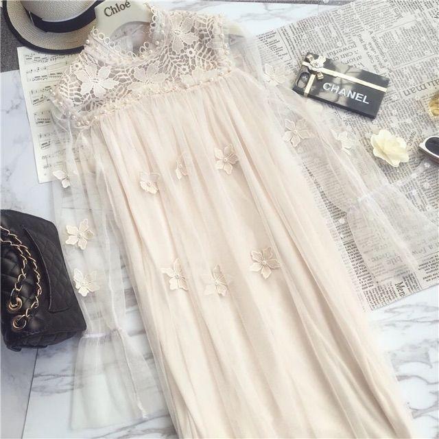 Đầm Ulzzang dáng suông thắt nơ