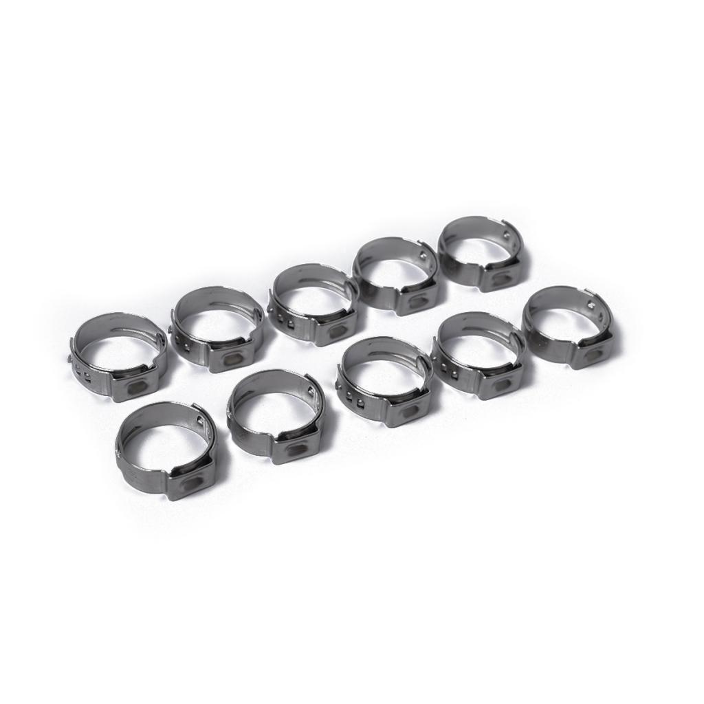 2-3pack 10 Pieces Stainless Steel Single Ear Clamps Hydraulic Hose 10 x