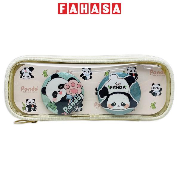 Bóp Viết Vải Kèm Huy Hiệu Panda - Yipin 17942 - Màu Kem