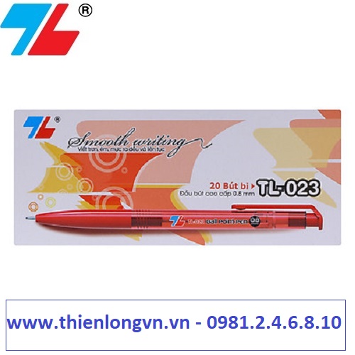 Hộp 20 cây bút bi Thiên Long - TL023 màu đỏ