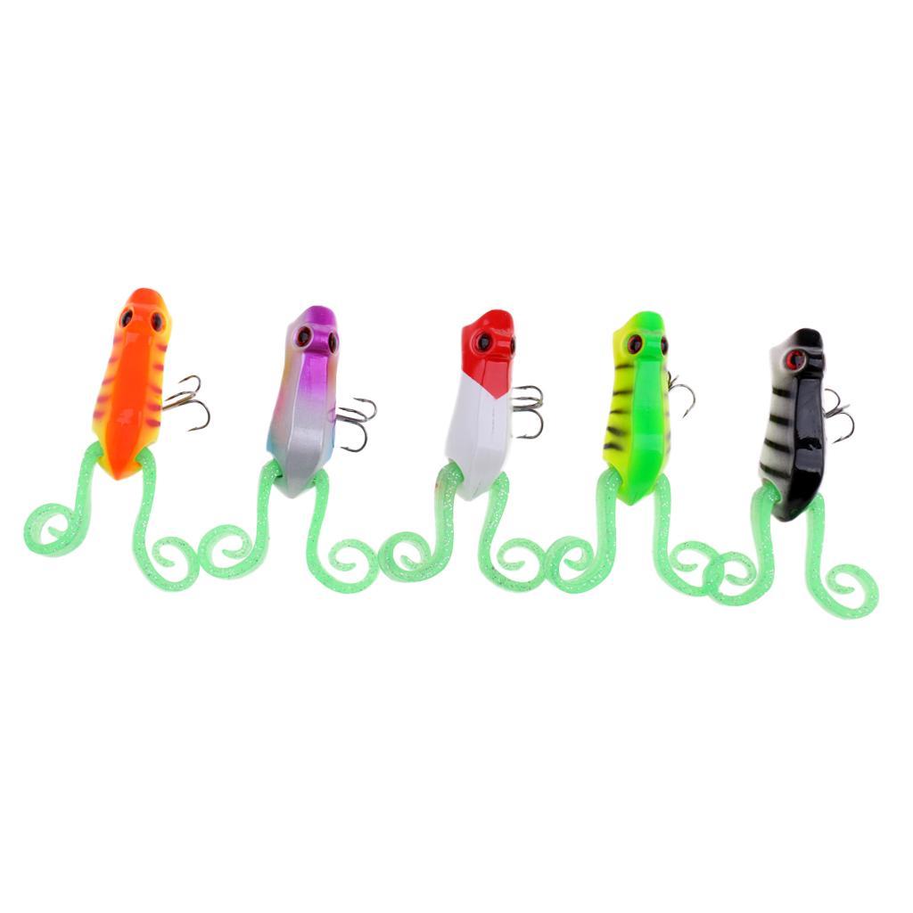 5 Pieces Fishing Lures Crankbaits Hooks Artificial Soft Bait Tackle