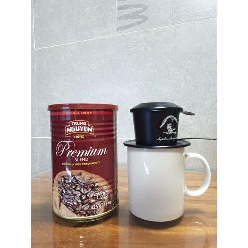 Combo 2 Hộp Cà Phê Rang Xay Pha Phin Premium Blend - Lon 425gr (Vị đậm, mùi thơm, cafein 1%)