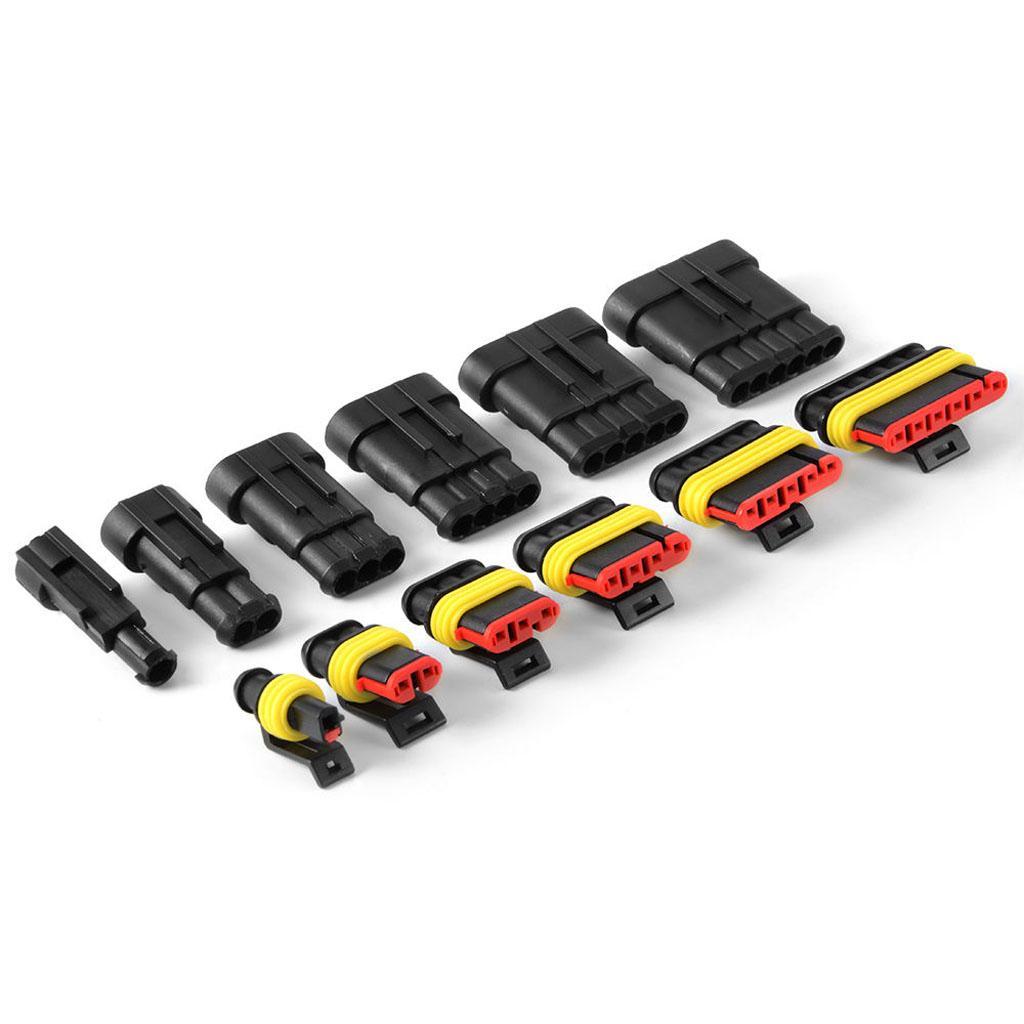 1 2 3 4 5 6 Pin Car Waterproof Electrical Terminal Wire Connector + Fuses