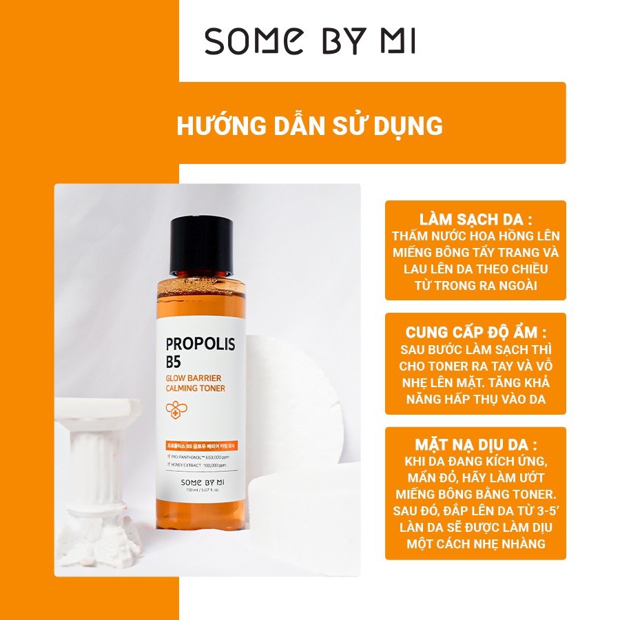 Some By Mi nước hoa hồng Propolis B5 Glow Barrier Calming Toner 150ml