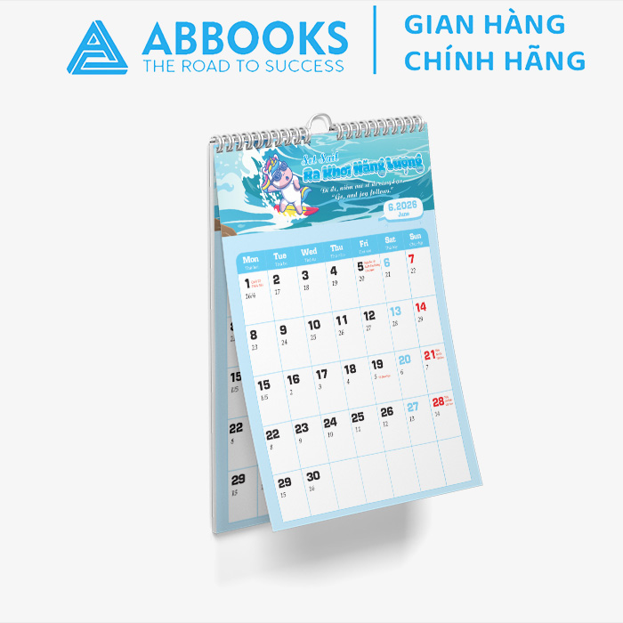 Lịch Treo Tường 2026 - Time Is A Gift - Thời Gian Là 1 Món Quà Chủ Đề Kỳ Lân - Kèm Sticker Trang Trí