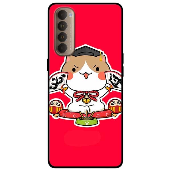 Ốp lưng dành cho Oppo Reno 4 Pro mẫu Mèo May Mắn 7