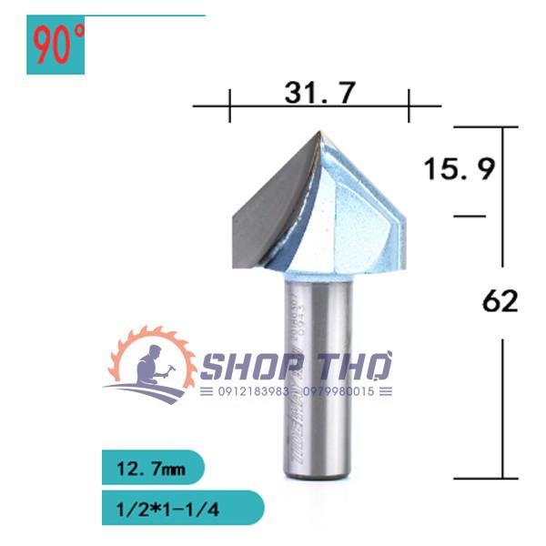 Mũi phay 3D Tideway đánh góc nhon 90 độ