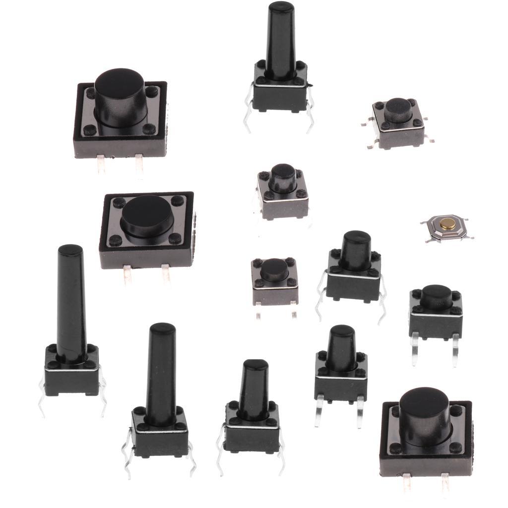 140pcs 14types Momentary Tactile Push Button Switch SMD Assortment Kit Set