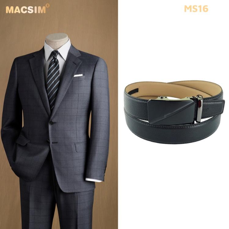 Thắt lưng nam -Dây nịt nam da thật cao cấp nhãn hiệu Macsim MS16