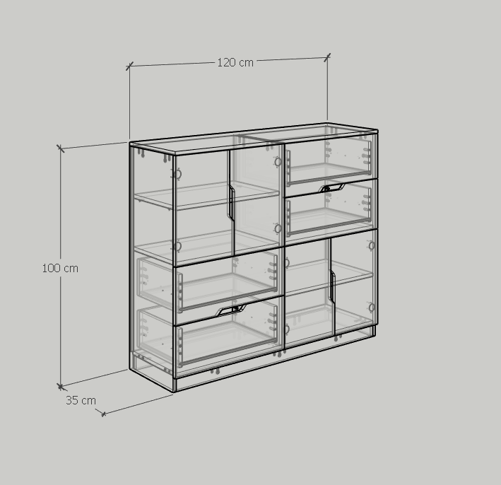[Happy Home Furniture] DASH , Tủ đựng đồ 4 ngăn kéo- 4 cửa mở , 120cm x 35cm x100cm ( DxRxC), THK_057