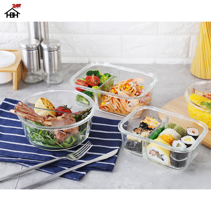 Hộp đựng cơm thủy tinh cao cấp 2 ngăn