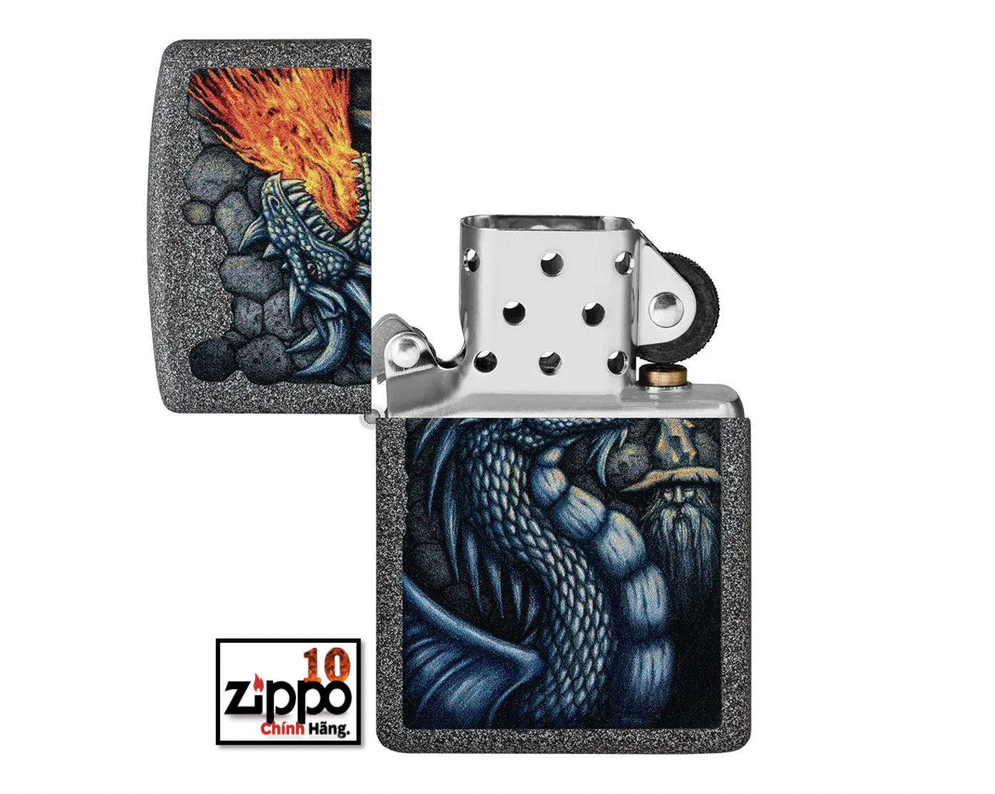 Bật lửa ZIPPO 49776 Fiery Dragon Design - chính hãng 100%