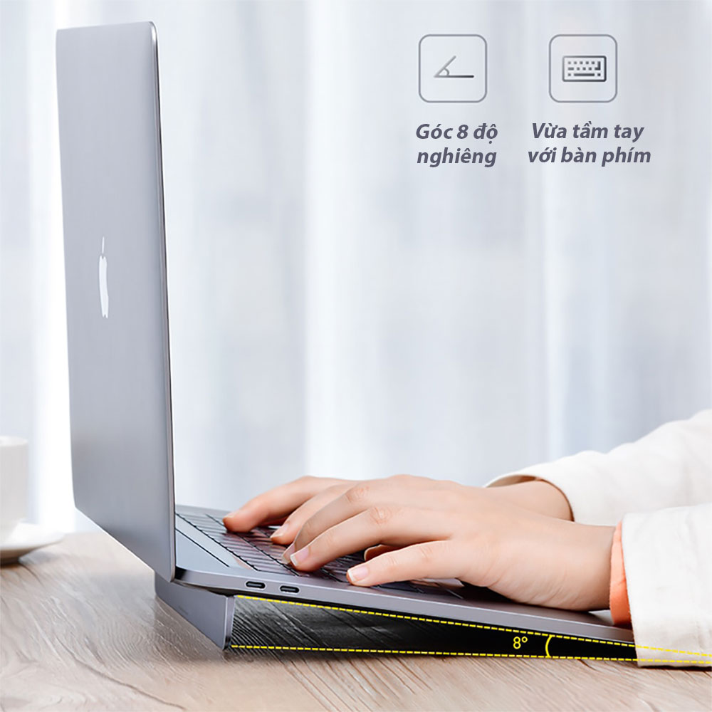 Giá Đỡ Laptop, Chân Đế Di Động Hộp Kim Nhôm Baseus Papery Notebook Holder Dạng Gập Gọn Và Nhẹ Có Một Góc Nghiêng 8 Độ, Sử Dụng Từ 11.6-17 Inch Dành Cho Tất Cả Macbook / Laptop - Hàng Chính Hãng