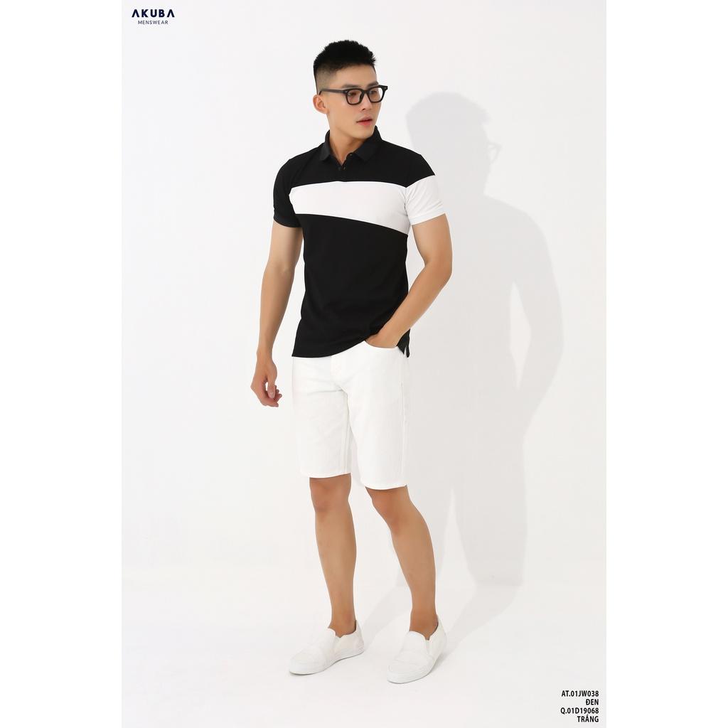 Áo thun Polo nam AKUBA form slimfit, tay ngắn, kiểu dáng sang trọng, chất liệu cotton thoáng mát 01JW038