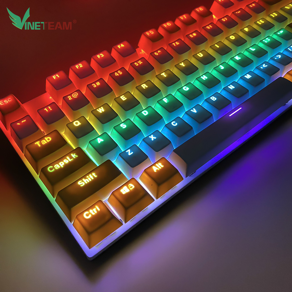 Bàn Phím Cơ Gaming Vinetteam Divipard GK-10 87 Phím Led RGB 30 Chế Độ Led Nhấp Nháy Cực Đẹp Blueswitch Gõ Siêu Đã Dùng Cho Máy Tính Laptop - Hàng Chính Hãng