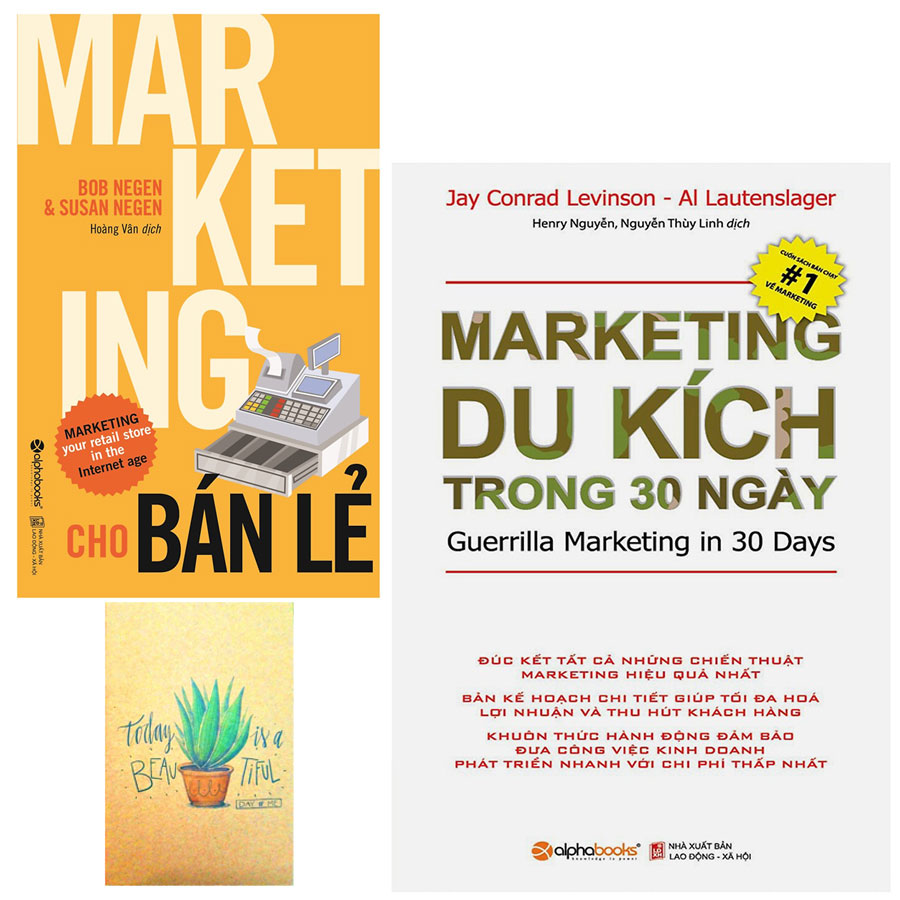 Combo Marketing Cho Bán Lẻ và  Marketing Du Kích Trong 30 Ngày ( Tặng Kèm Sổ Tay )