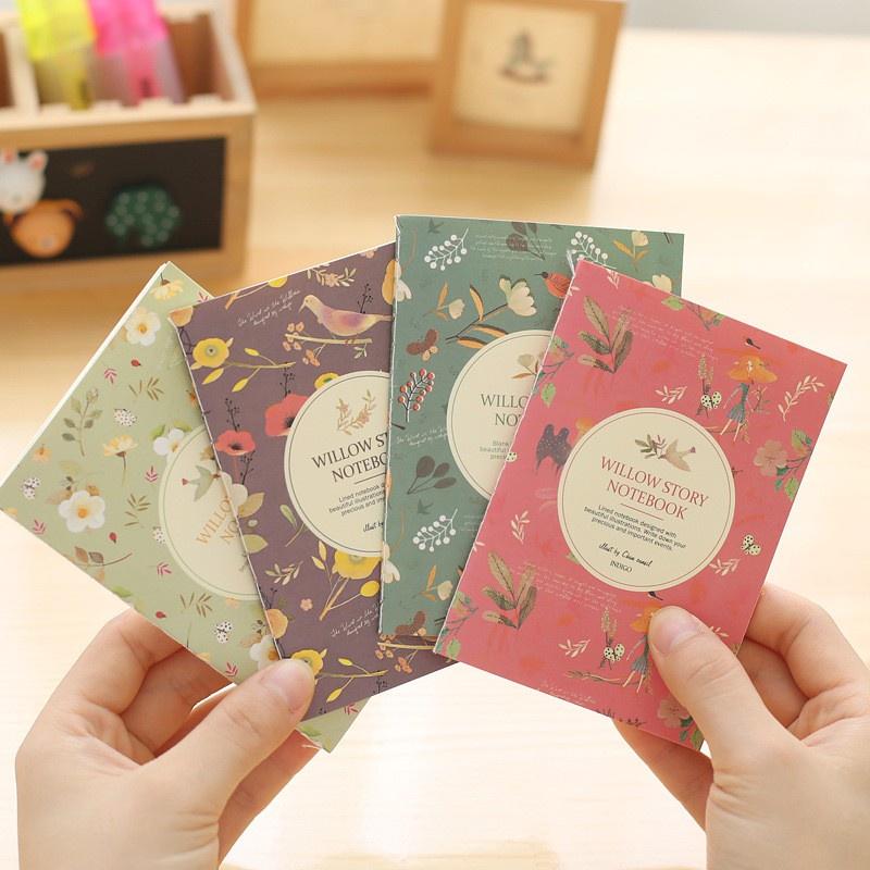 Sổ tay Mini họa tiết hoa và chim dễ thương bắt mắt