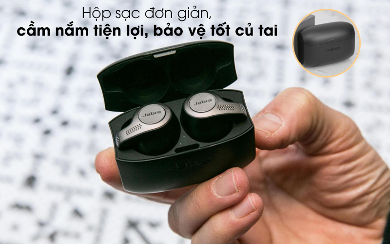 Tai Nghe Bluetooth Jabra Elite 65t Titanium Black True Wireless Earbuds (No Box) - Hàng Nhập Khẩu