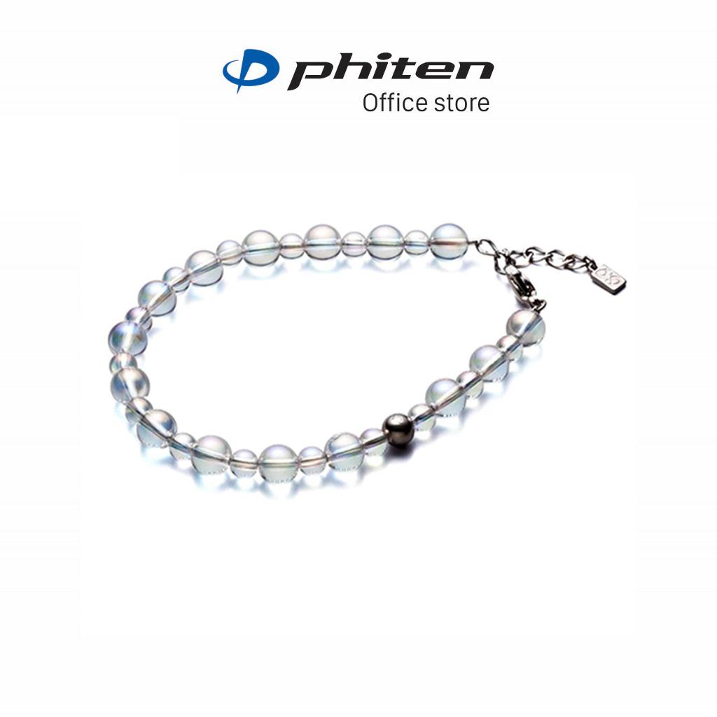 Vòng tay Phiten - titanium &amp; đá crystal combi bracelet (5mm7mm) AQ813025/AQ813027