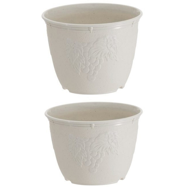 Combo 2 chậu hoa tròn màu trắng 21cm nội địa Nhật Bản