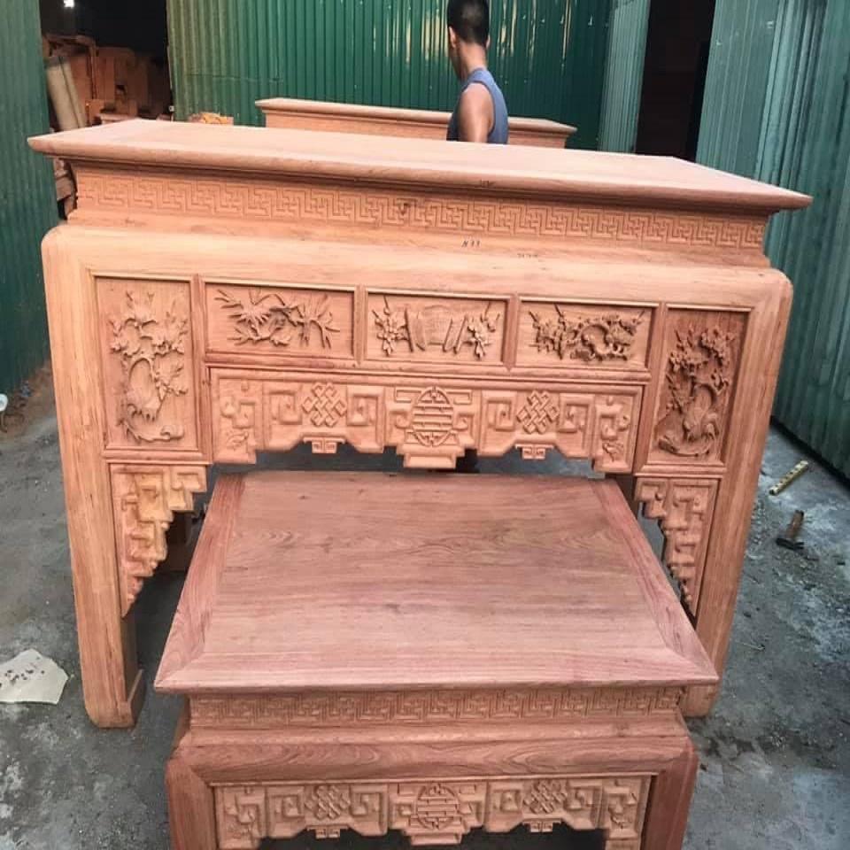 Án Gian Thờ Chân 12 Gỗ Hương Đá