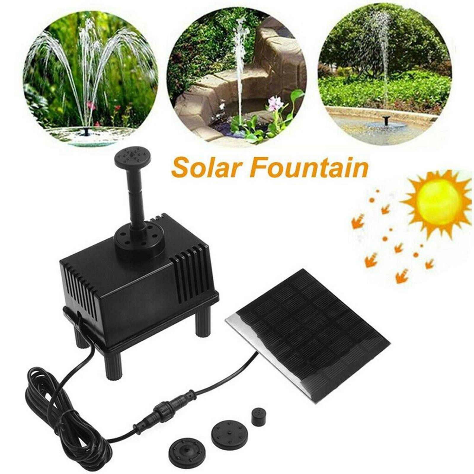 Solar Fountain Panel Water Pump for Birdbath Pool Solar Panel Power 1.5W
