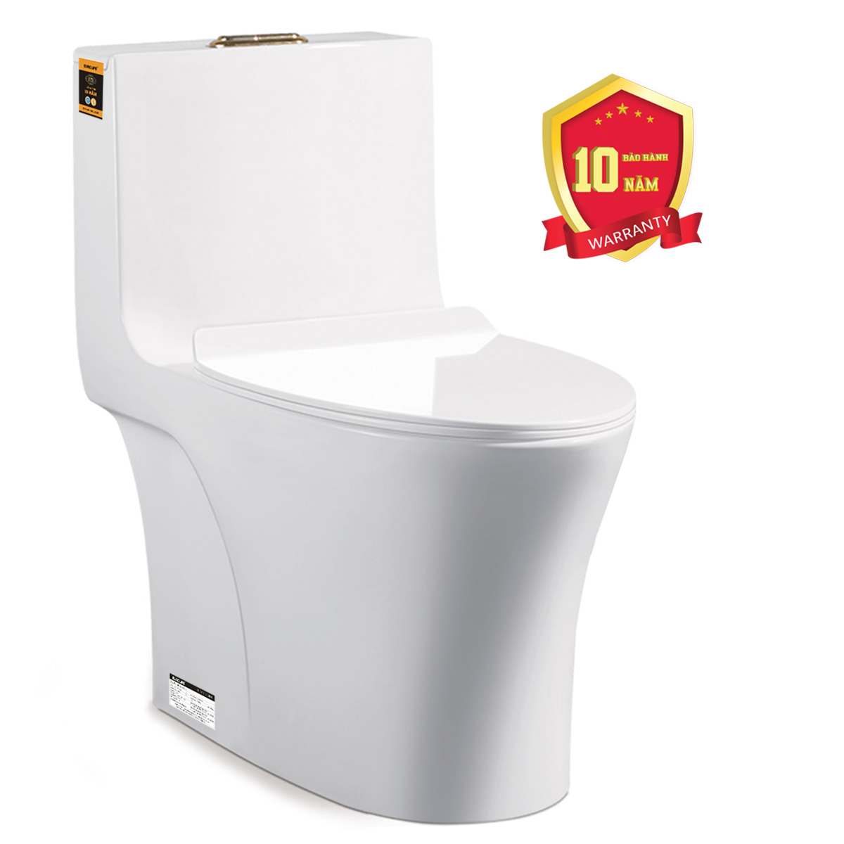 Bồn cầu 1 khối men Nano tuyết bóng sáng, nắp đóng siêu êm, 2 chế độ xả Eurolife EL-BC262