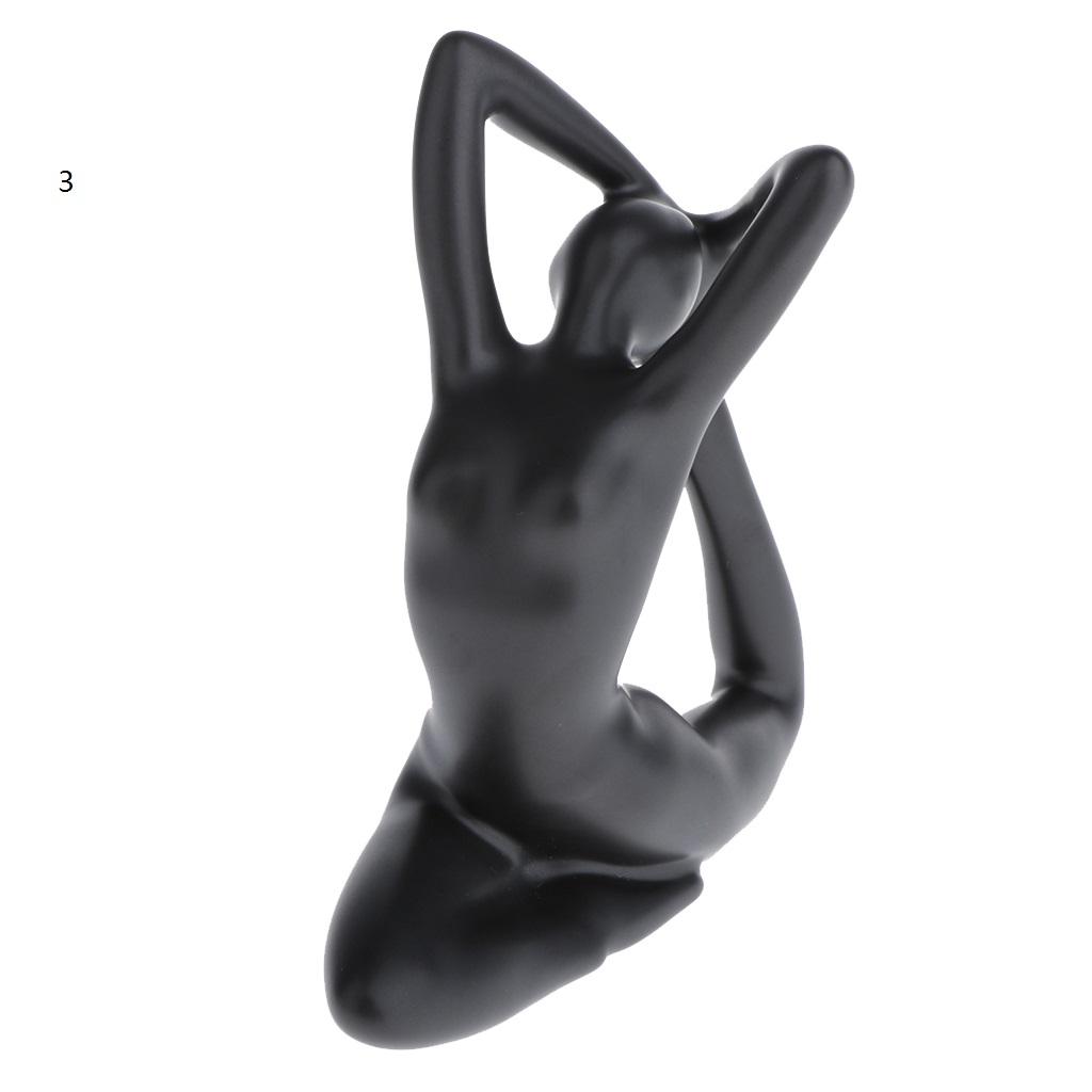 2pcs Yoga Girl Ornaments Ceramic Crafts Home Office Decoration