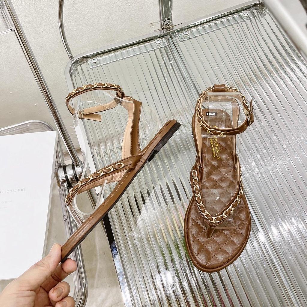 (HOT)Giày sandal xỏ ngón nữ phối dây xích cực xinh