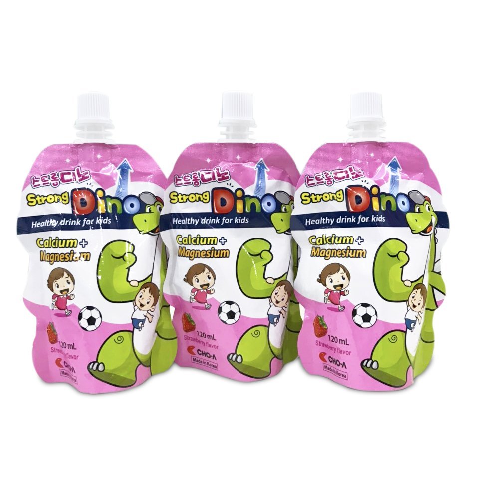 Nước Uống Dinh Dưỡng Vị Dâu Dành Cho Trẻ Em Strong Dino (10 Gói x 120ml)