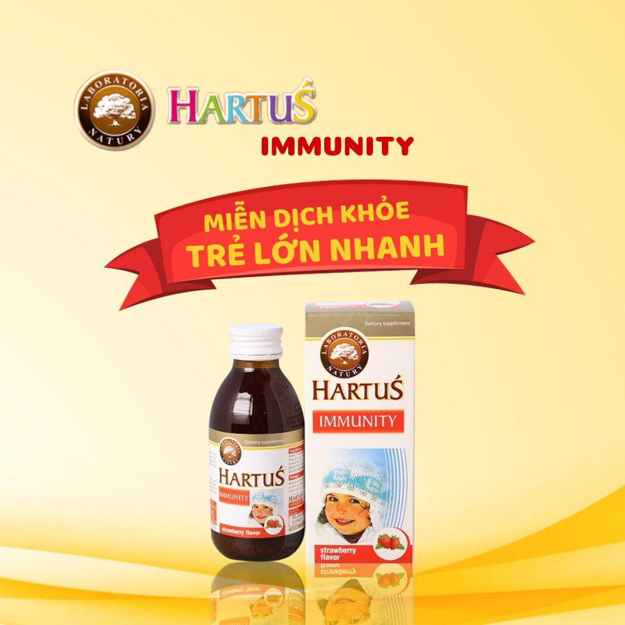 Hartus Immunity Hỗ Trợ Miễn Dịch &amp; Tăng Cường Sức Đề Kháng, Giúp Bé Khỏe Mạnh Tự Nhiên, Phát triển toàn diện - Phù hợp cho trẻ từ 4 tháng tuổi - Sản phẩm nhập khẩu chính hãng, uy tín, an toàn