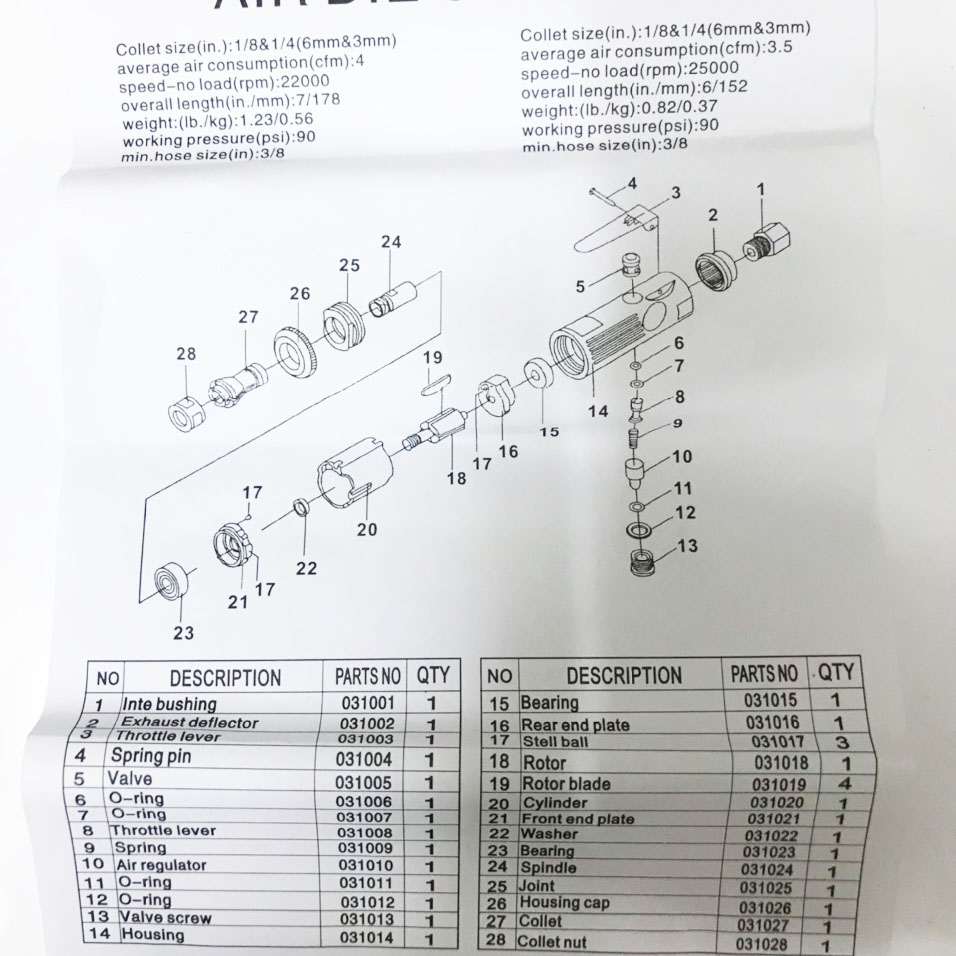 Máy mài hơi BCG 1128A