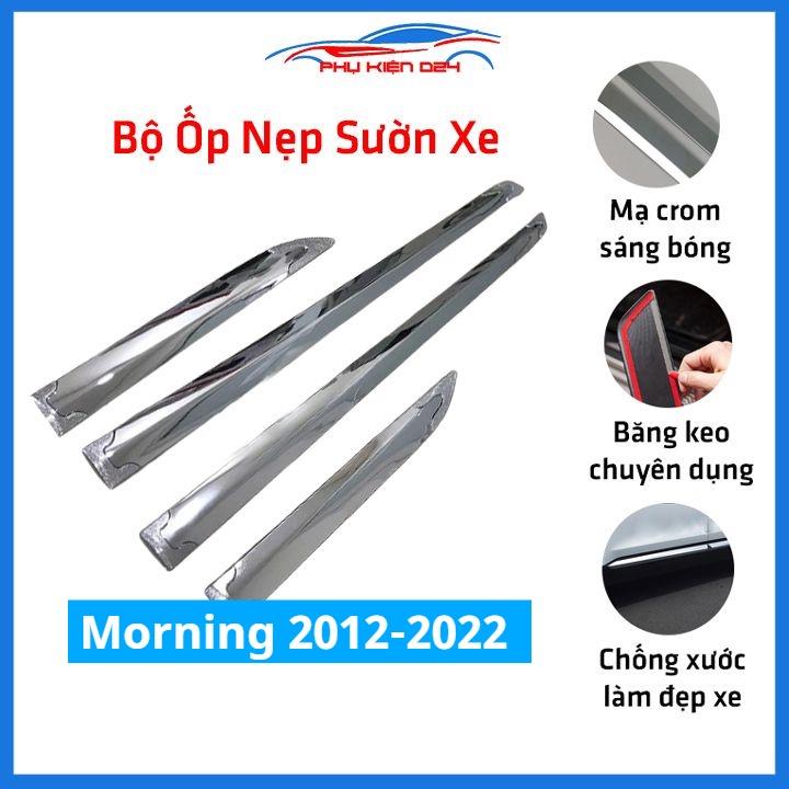 Bộ ốp nẹp sườn Morning 2012-2013-2014-2015-2016-2017-2018-2019-2020-2021-2022 mạ crom trang trí làm đẹp xe